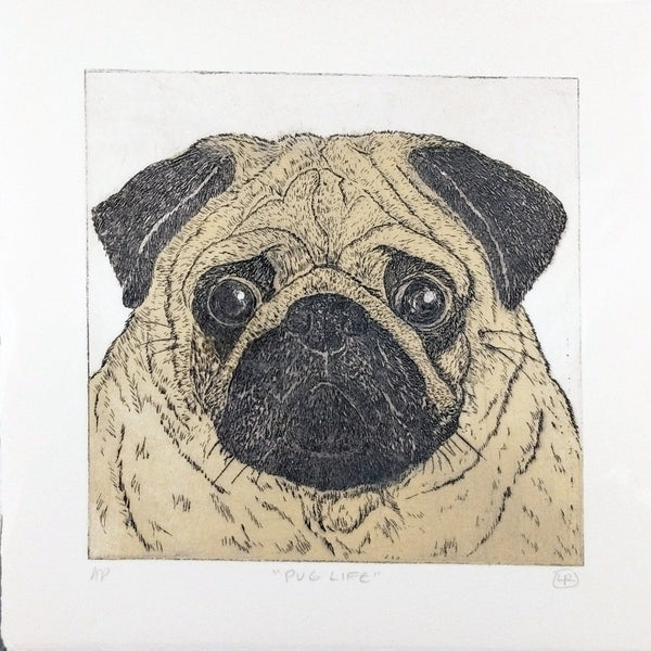 Pug Etching - Print Witchery